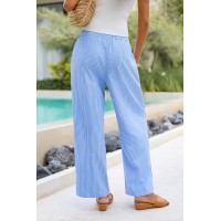 Coastal Sky Blue Striped Pants