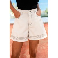 Sixth Sense White Denim Shorts