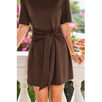 Lounge Around Brown Mini Dress