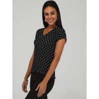 Polka Dot Bar-Back V-Neck Top Polka Dot Bar-Back V-Neck Top