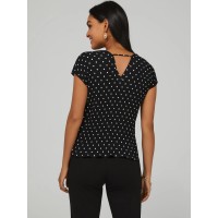 Polka Dot Bar-Back V-Neck Top Polka Dot Bar-Back V-Neck Top