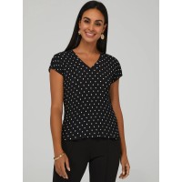 Polka Dot Bar-Back V-Neck Top Polka Dot Bar-Back V-Neck Top