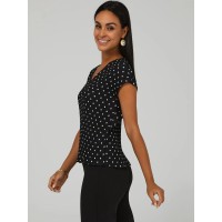 Polka Dot Bar-Back V-Neck Top Polka Dot Bar-Back V-Neck Top
