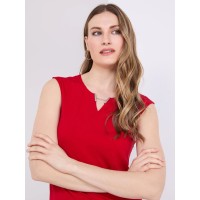 Sleeveless Top With Metal Bar Detail Sleeveless Top With Metal Bar Detail