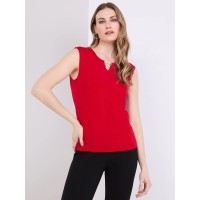 Sleeveless Top With Metal Bar Detail Sleeveless Top With Metal Bar Detail