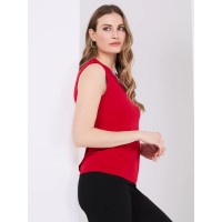 Sleeveless Top With Metal Bar Detail Sleeveless Top With Metal Bar Detail