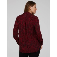 Snakeskin Print Crepe Long Sleeve Button-Front Blouse Snakeskin Print Crepe Long Sleeve Button-Front Blouse