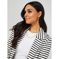 Striped Open Front Blazer