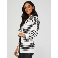 Striped Open Front Blazer