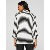 Striped Open Front Blazer