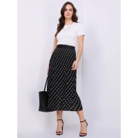 Striped Pleated Chiffon Skirt