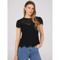 Sweetheart Neckline Top With Scallop Details