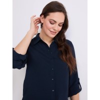 Textured Button-Front Blouse