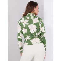 Textured Floral Print Pleated V-Neck Top
