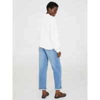 Textured Johnny Collar Popover Blouse