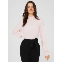 Textured Plisse Mock Neck Top