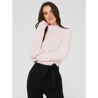 Textured Plisse Mock Neck Top