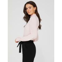 Textured Plisse Mock Neck Top