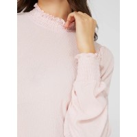 Textured Plisse Mock Neck Top