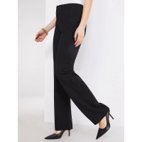 Textured Straight Leg Pull-On Pants