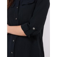 Utility Pocket Button-Front Blouse