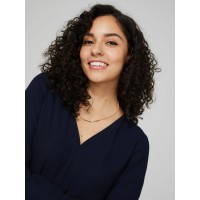 V-Neck Blouse With Cuffed Sleeves