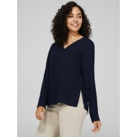 V-Neck Blouse With Cuffed Sleeves