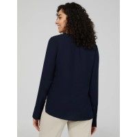 V-Neck Blouse With Cuffed Sleeves