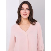 V-Neck Long Sleeve Popover Blouse