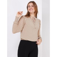 Velvet Dot Mesh Top With Ruffle Details