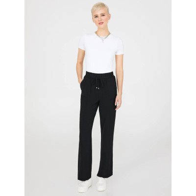 Wide-Leg Long Length Pants With Porkchop Pockets