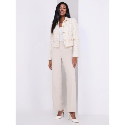 Wide Leg Pull-On Trousers