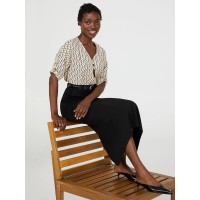Zip Front V-Neck Top