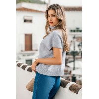 Grey Turtleneck Knit Top Grey Turtleneck Knit Top
