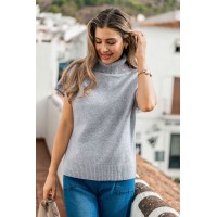 Grey Turtleneck Knit Top Grey Turtleneck Knit Top