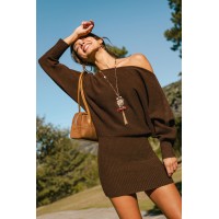 Off the Cuff Brown Mini Dress